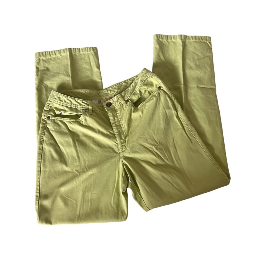 Vintage Talbots Soft Lime Green Cotton Jeans Size 8 - Picture 3 of 7